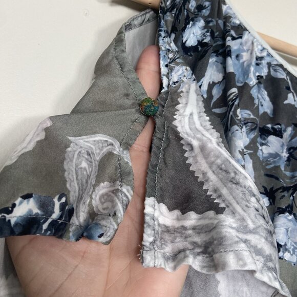 Soft Surroundings Boho Paisley Floral Column Maxi Dress Grey Medium Whimsigoth - Picture 4 of 14